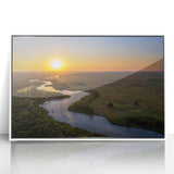 Art deco poster of Nebraska scenery in soft pastel colors on a white framed acrylic, suitable for nursery wall art.
