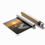 Extra large rolled print of Nebraska scenery with vibrant floral elements, ideal for classy bathroom wall art.