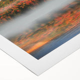 Art deco poster of New Hampshire scenery in muted earth tones on rolled canvas, suitable for dining room wall art.