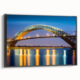 Black and white vintage poster art of New Jersey landscape on framed canvas, ideal for bedroom wall decor.