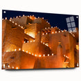 Acrylic print of a large abstract depiction of New Mexico scenery in earth tones, ideal for bedroom or dining room decor.