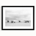 Abstract art print of White Sands, New Mexico in vibrant multicolor hues on a large textured canvas, framed in black.