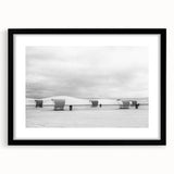 Abstract art print of White Sands, New Mexico in vibrant multicolor hues on a large textured canvas, framed in black.