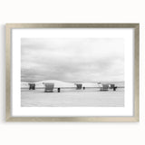 Textured art depicting abstract white sands landscape in New Mexico, in silver frame, suitable for bedroom decor.
