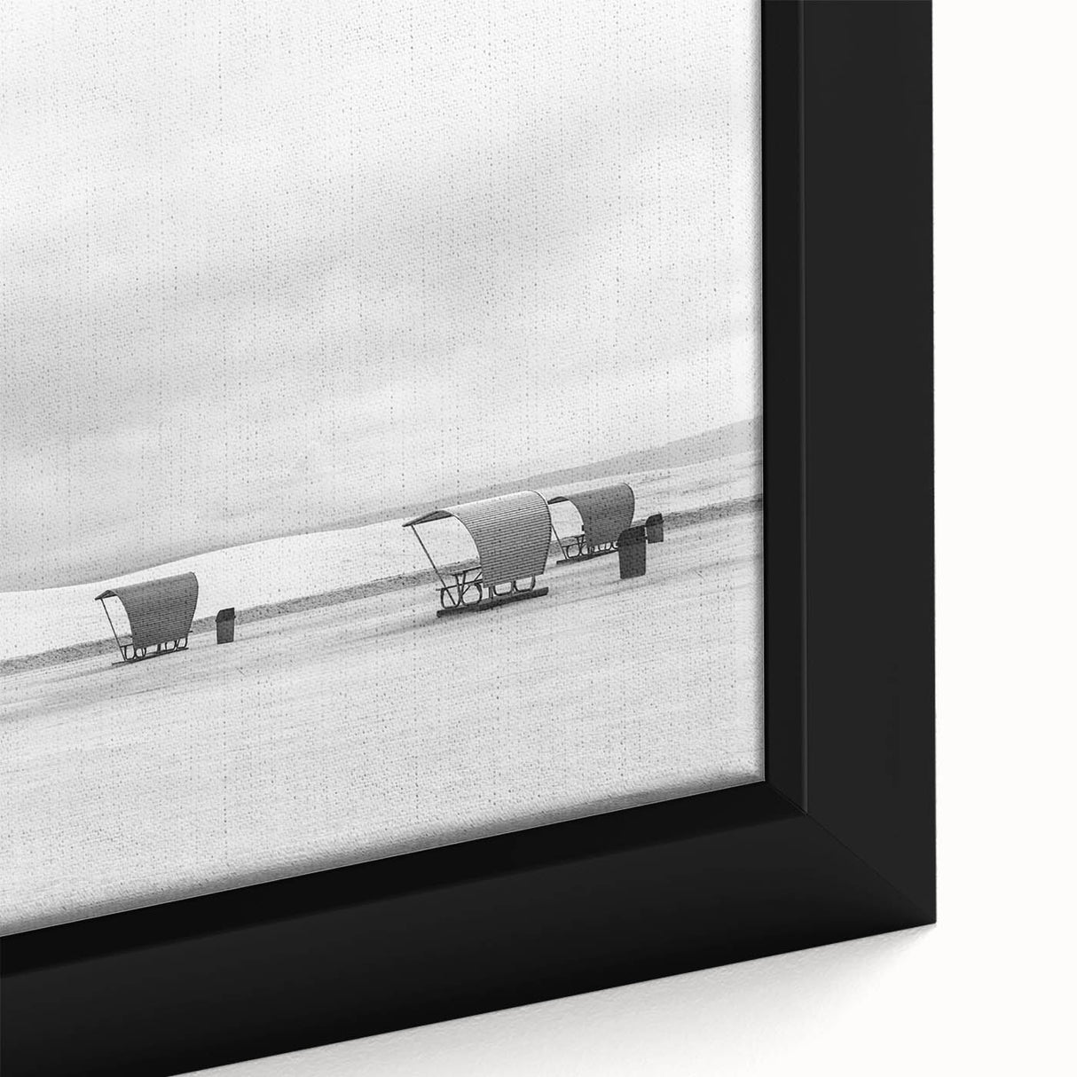 Black wall art depicting the White Sands in New Mexico with vibrant, textured colors on a framed canvas.