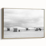 Framed canvas of White Sands, New Mexico in muted earth tones, ideal for bedroom wall art.