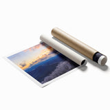 Blue Ridge mountain range in soft blue and green tones on a large rolled canvas.