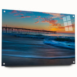 Acrylic print of Cape Hatteras with soft blue and beige tones, suitable for bedroom or dining room decor.