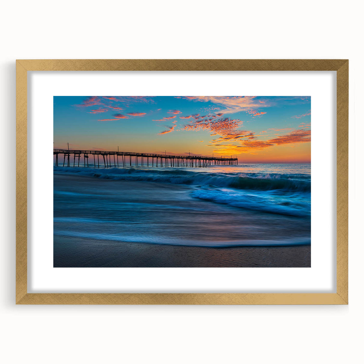 Extra large abstract art print of Cape Hatteras scenery in textured style, featuring muted earth tones.