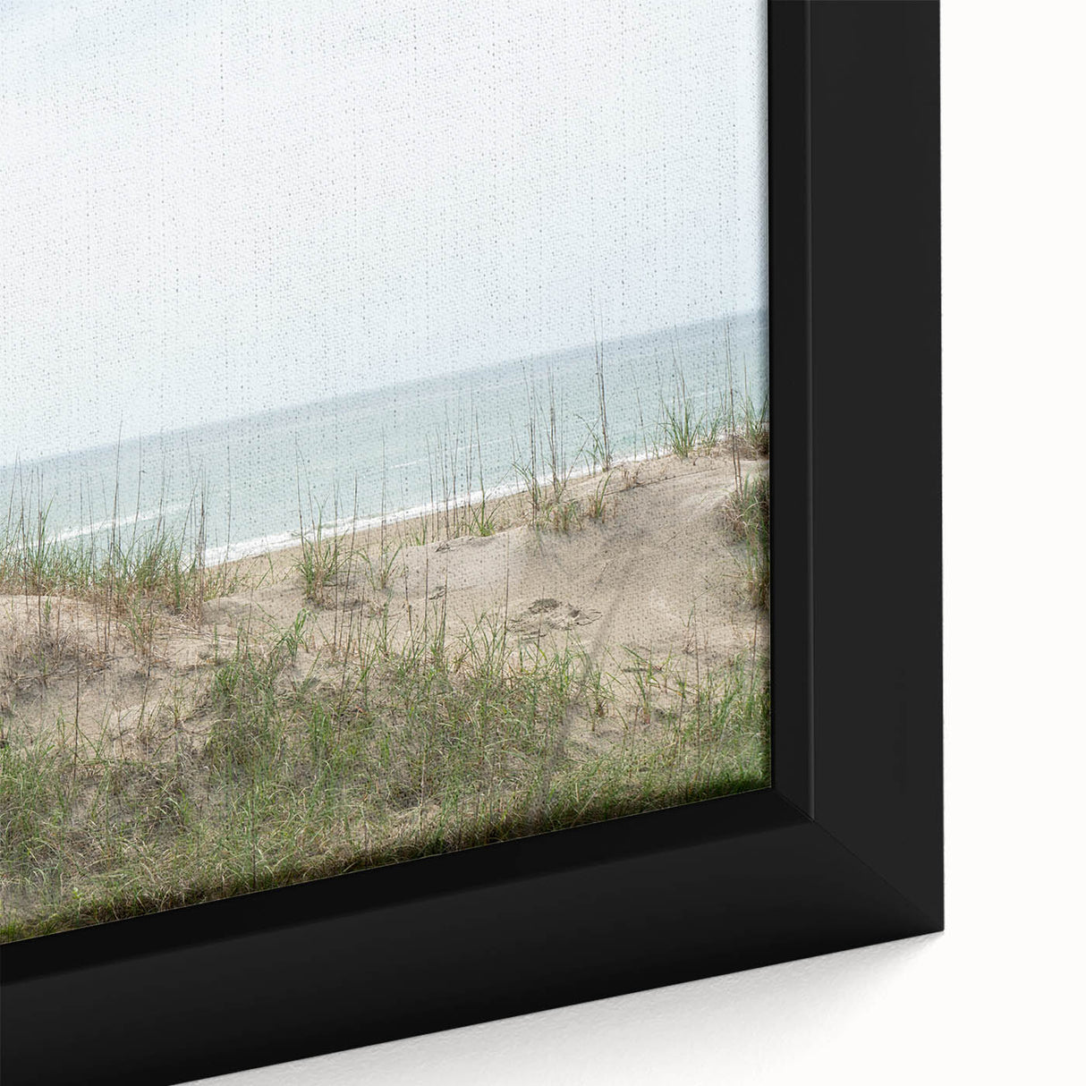 Extra large framed canvas featuring a textured depiction of the Outer Banks in North Carolina.