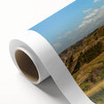 Art Deco poster of a serene North Dakota landscape in soft pastel shades, ideal for nursery wall art.