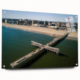 Acrylic print of Coney Island with vivid blue and teal hues, suitable for bedroom or dining room wall art.