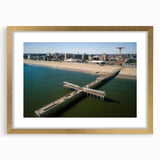 Extra large wall art featuring an abstract print of Coney Island, with textured details in a gold frame.