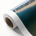 Art Deco style poster of Coney Island, featuring pastel colors on a rolled canvas, ideal for nursery wall art.