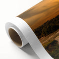 Art Deco style poster of Niagara Falls in muted blue and green tones on rolled canvas, suitable as nursery wall art.
