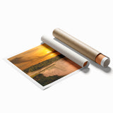 Extra large rolled print of Niagara Falls in muted blue and green tones.