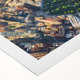 Art deco poster of Central Park with soft green and beige tones on rolled canvas, suitable for dining room wall art.