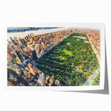 Extra large rolled print of Central Park with vibrant green hues, ideal for art wall dining room.