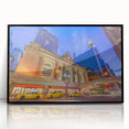 Large abstract wall art of NYC's Grand Central in muted gray tones, acrylic print in black frame, suitable for modern decor.
