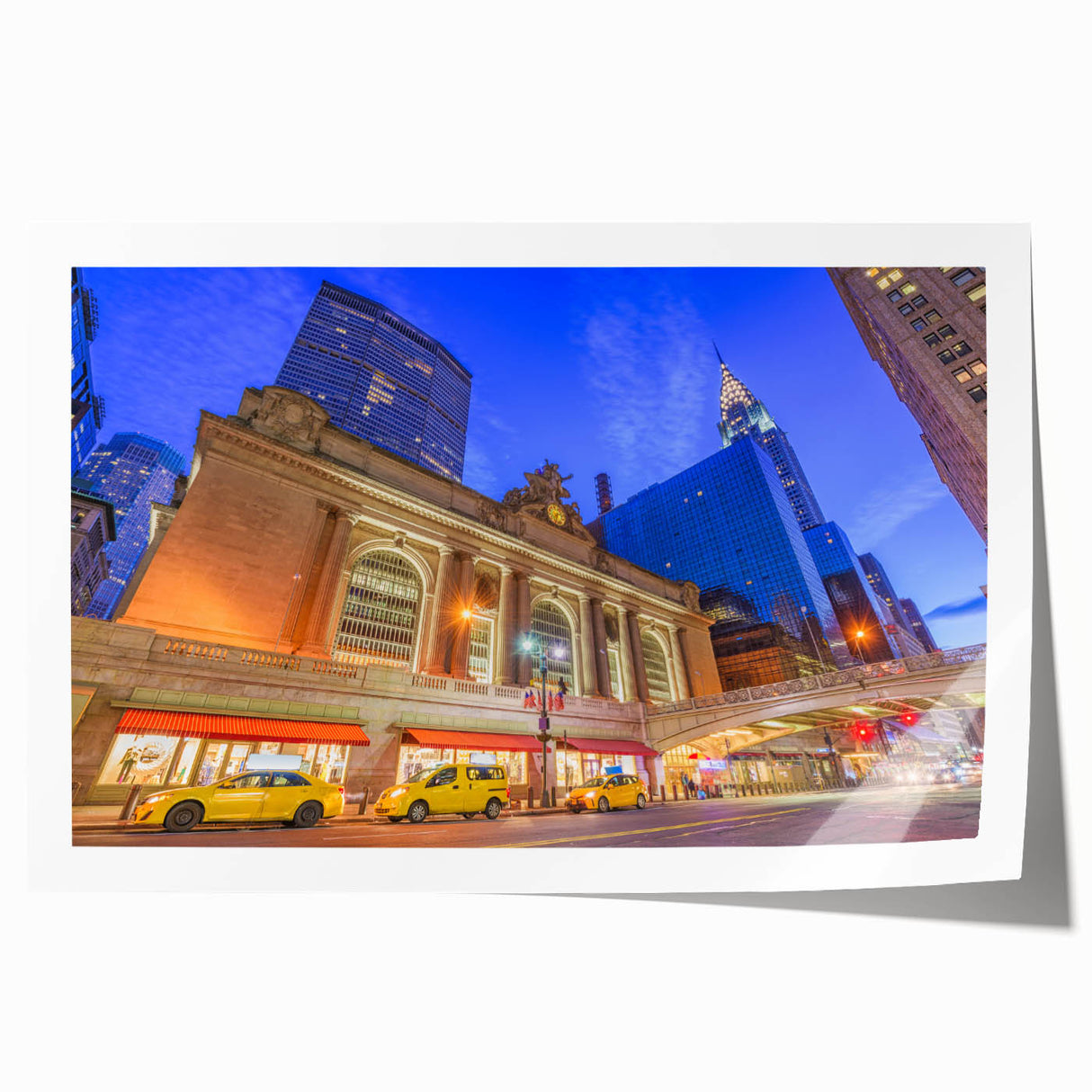 Grand Central Station in muted gray tones on a large rolled canvas, suitable for dining room or bathroom wall art.