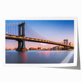 Extra large rolled print of the Manhattan Bridge in muted gray tones, ideal for art wall dining room.