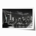 Extra large rolled print of New York City skyline in muted gray tones, ideal for art wall dining room.