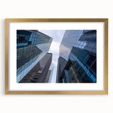 Extra large abstract art print of Wall Street, featuring textured gold and black tones on a framed canvas.