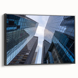 Black and white framed canvas of Wall Street landscape, ideal for bedroom wall art in a vintage poster style.