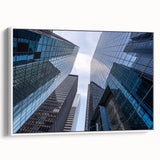 Vintage poster art of NYC Wall Street in colorful tones on extra large framed canvas, suitable for living room decor.