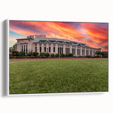 Vintage poster art of New York City with colorful accents on extra large framed canvas, ideal for living room decor.