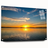 Acrylic print of a large abstract wall art depicting the Oklahoma skyline in muted earth tones.