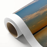 Art Deco-style poster of Oklahoma scenery in muted green and brown tones on rolled canvas, ideal for nursery wall art.