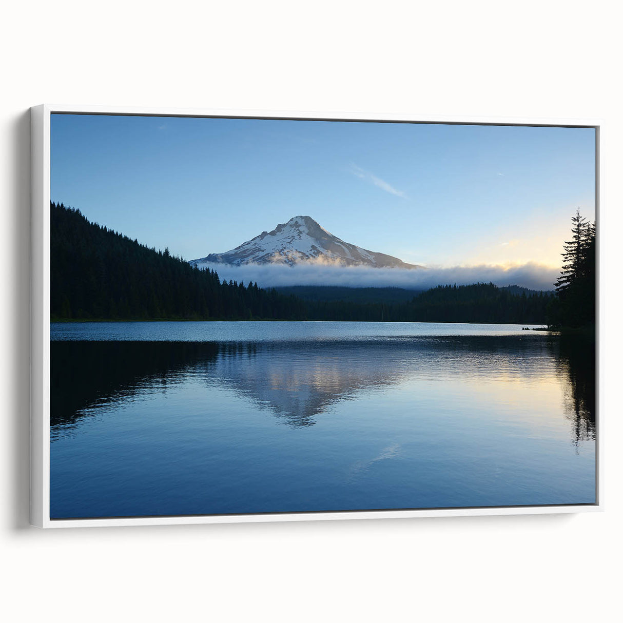 Vintage poster art of Mount Hood in Oregon, depicted in colorful hues on an extra-large framed canvas.
