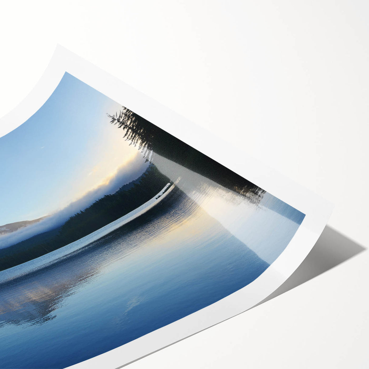 Extra large wall art of Mount Hood in Oregon, depicted in soft pastel shades on a rolled print.