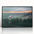 Large abstract wall art depicting a Pennsylvania scenery in muted earth tones on a framed acrylic panel.