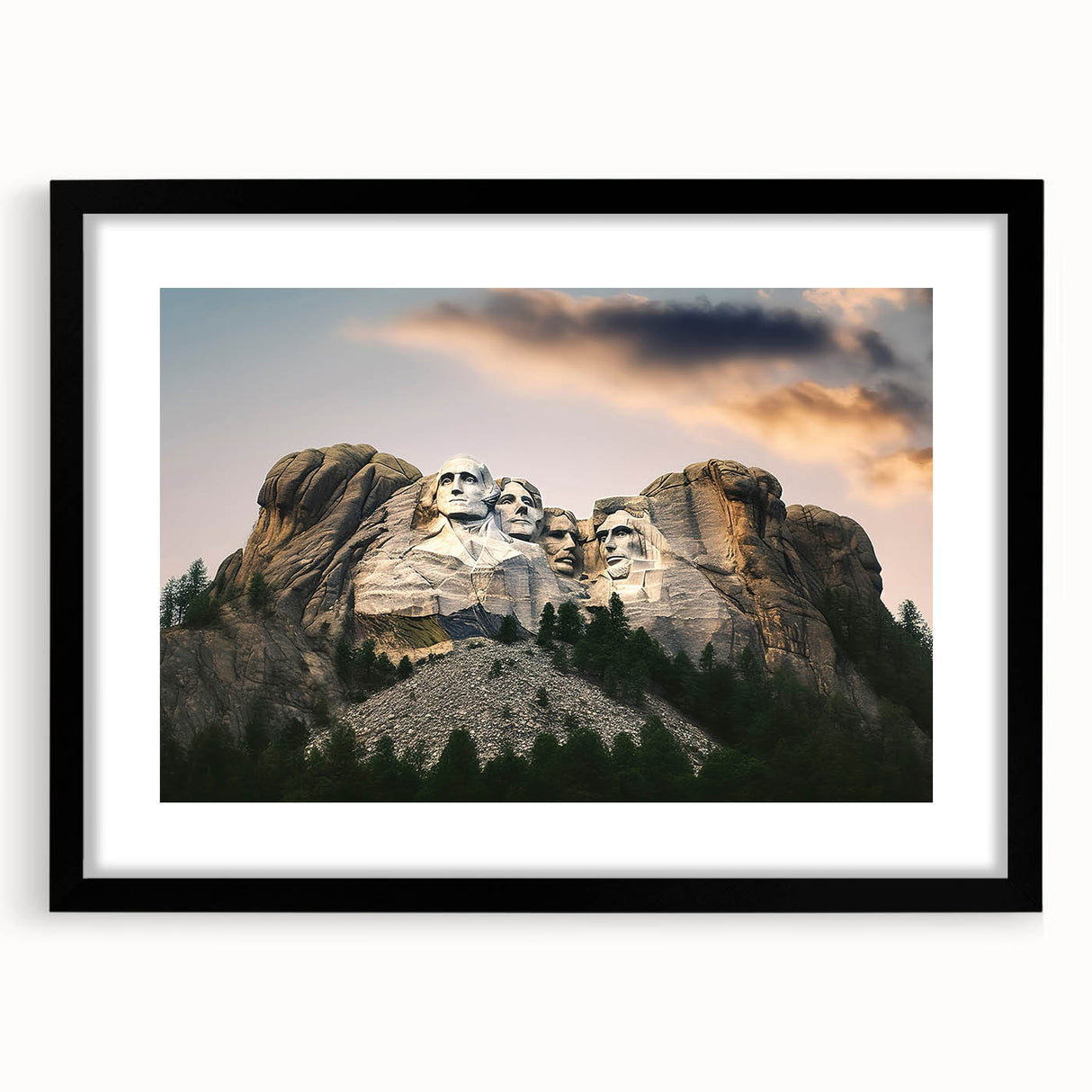 Colorful art print featuring an abstract rendition of Mt.