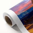 Art Deco poster of Arches National Park on rolled canvas, featuring muted earth tones, ideal for nursery wall art.