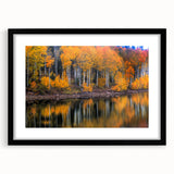 Extra large textured abstract art print of colorful Zion scenery in a black frame, ideal for living room decor.