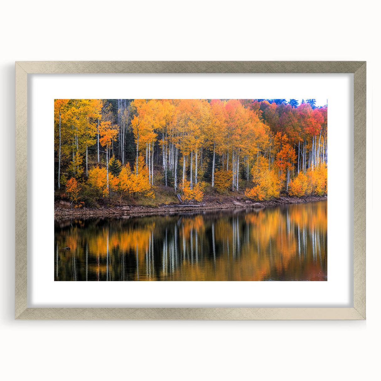 Textured art of Zion National Park in muted earth tones on a silver-framed matte, ideal for bedroom decor.