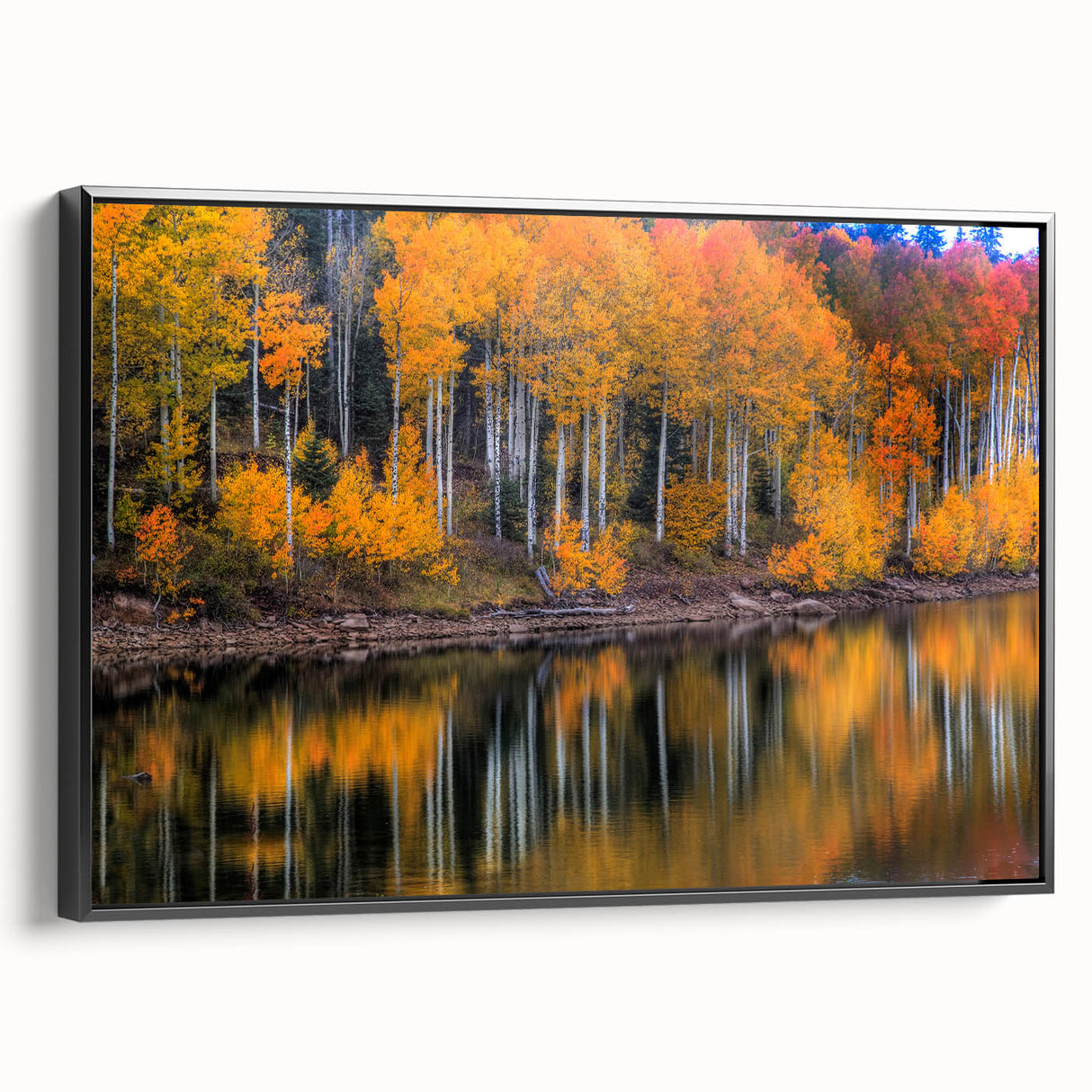 Black and white framed canvas of Zion National Park landscape, ideal for bedroom wall art.