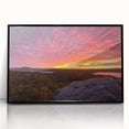 Large abstract wall art depicting Vermont scenery in muted earth tones on a framed acrylic.