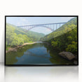 Large abstract wall art depicting Virginia scenery in muted earth tones, framed in black acrylic.