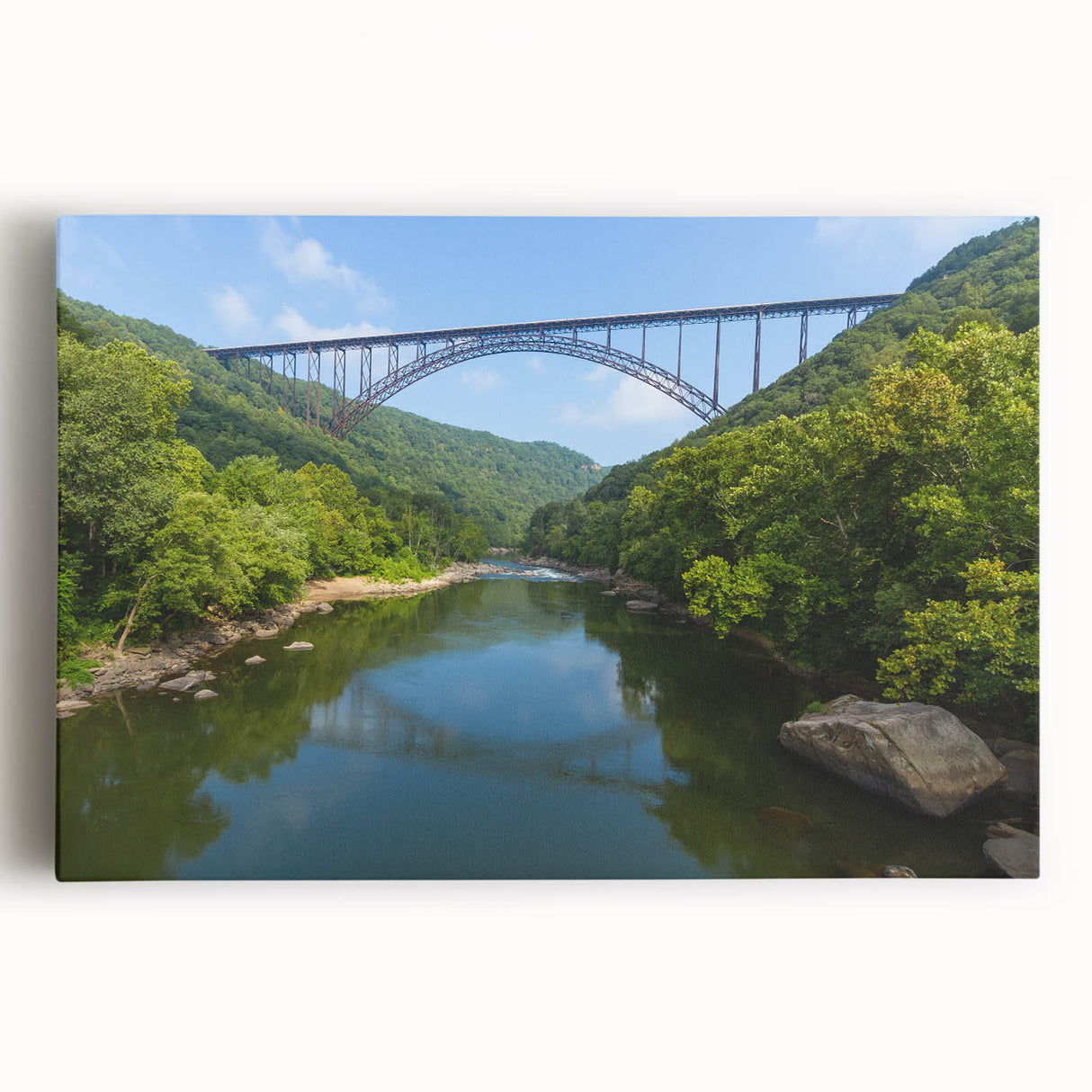 Black and white photograph of Virginia scenery on large stretched canvas, ideal for kitchen wall art.