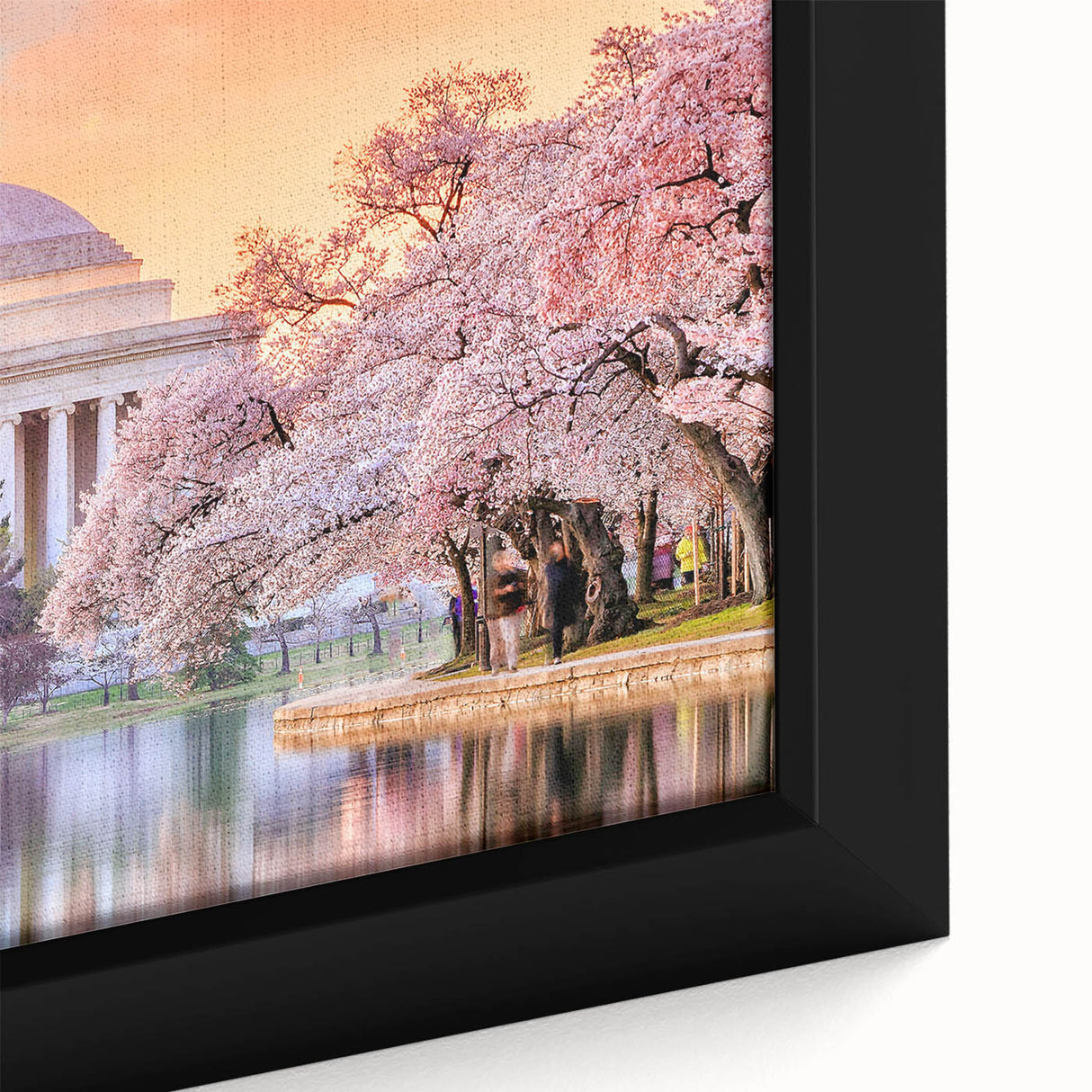 Close-up of a textured black wall art depicting the Washington DC monument, with vibrant color accents.