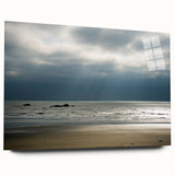 Large abstract wall art depicting Olympic scenery in muted earth tones on acrylic glass, ideal for dining room ambiance.