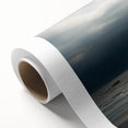 Art deco poster of Olympic National Park on rolled canvas, featuring muted green and blue tones, ideal for nursery wall art.