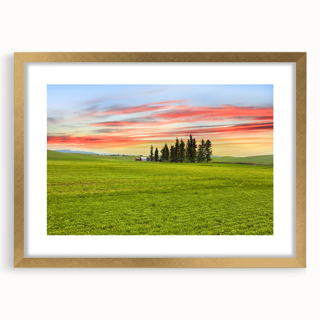 Extra large abstract art print of Palouse, Washington in textured style.