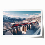 Extra large rolled print featuring a vintage transportation theme in muted colors, ideal for art wall dining room.