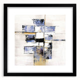 Abstract geometric frame with a matte black finish, showcasing a sleek front view. Ideal for modern decor, this stylish piece enhances any interior space.