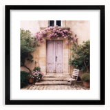 Extra large abstract art print featuring colorful, textured brush strokes on a black framed canvas.